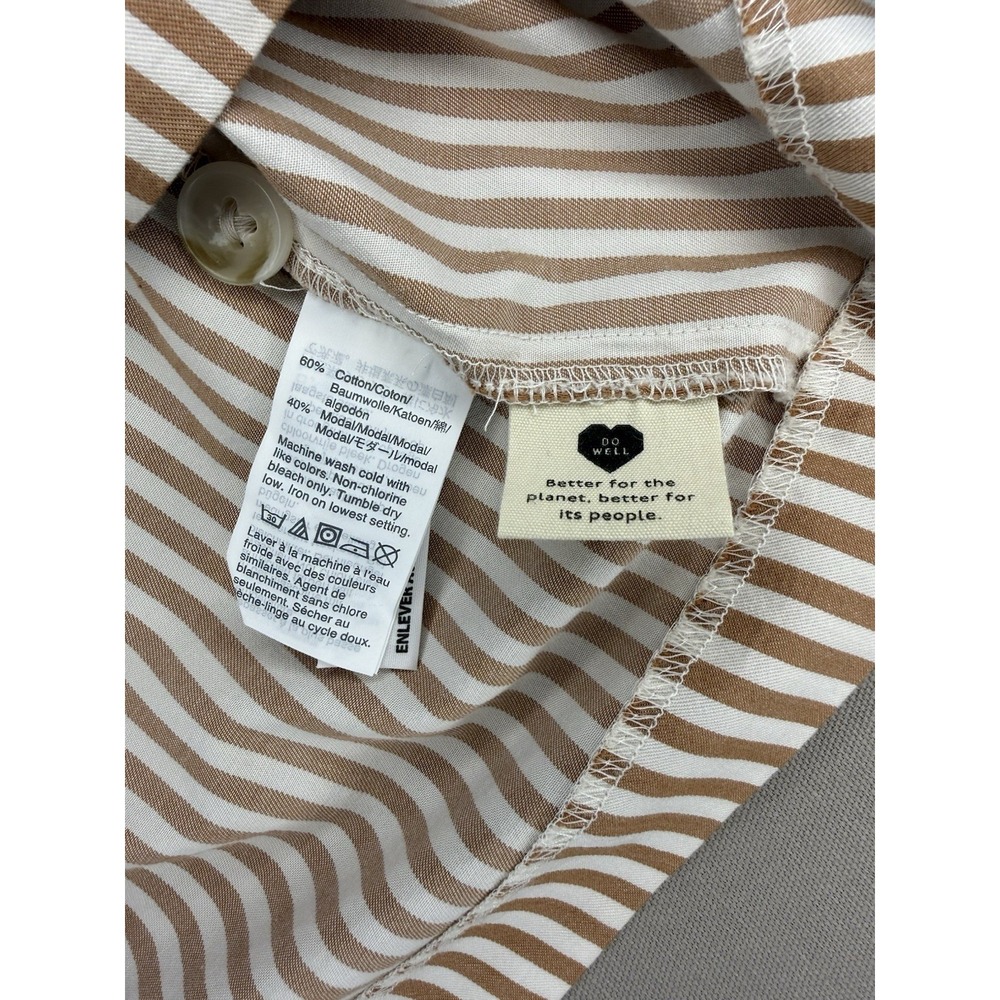 Madewell Top Womens Medium Brown White Casual Beach Lightweight Tunic - Picture 6 of 11